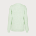 Green Round Neck Textured Loose Long Knit Sweater